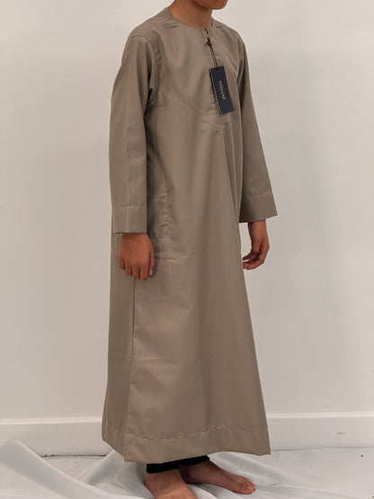 Boys Hadi Thobe Winter Material - Stone