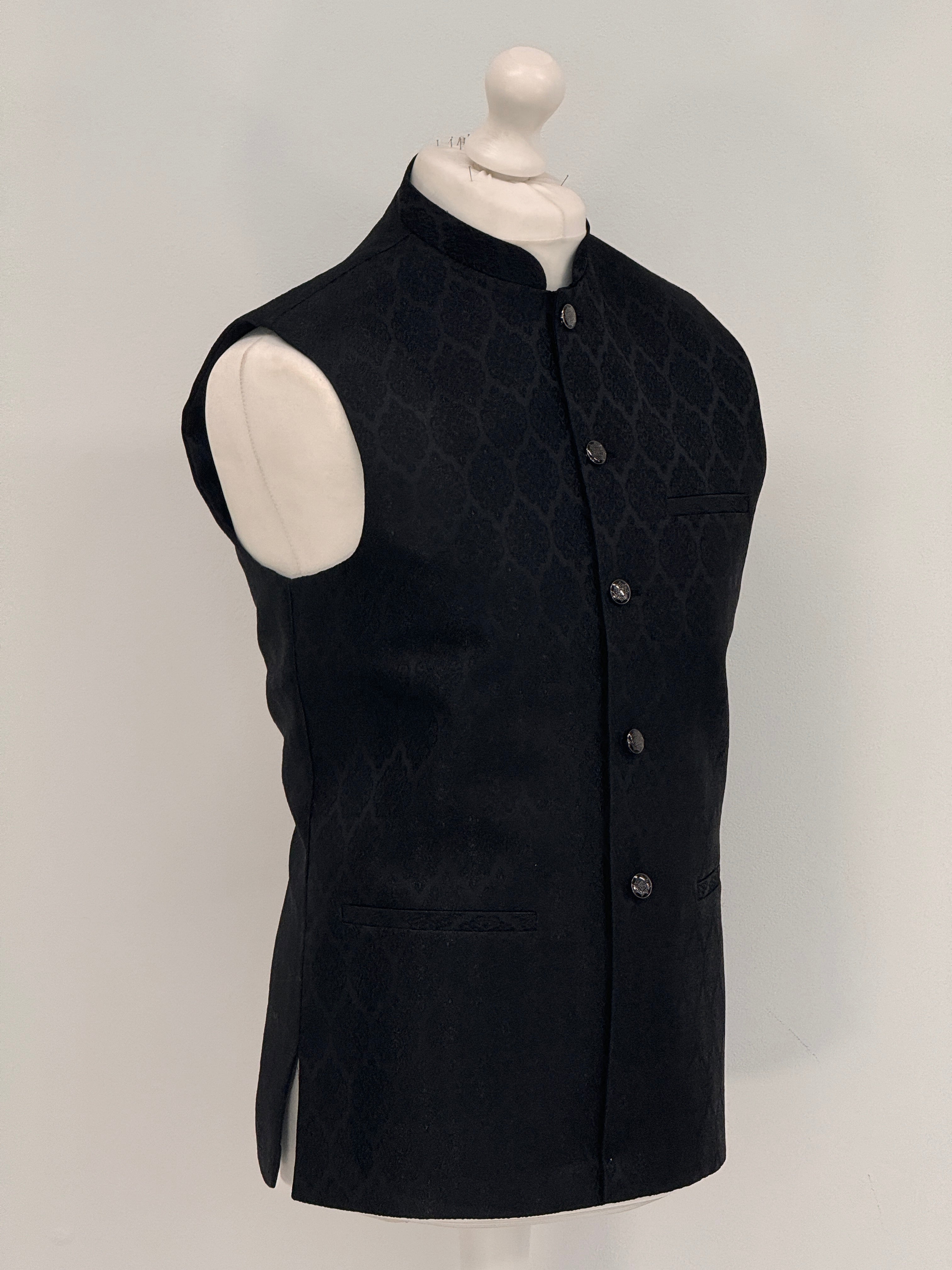 Jamawar waistcoat black hotsell