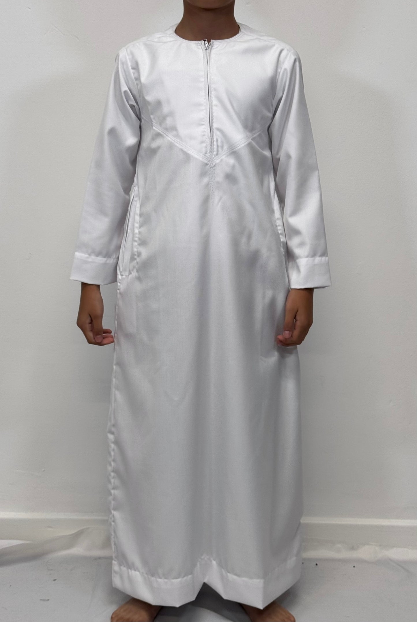 Boys Hadi Thobe Winter Material - Pure White