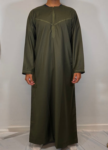 Men's Zayd Thobe Winter Material - Olive Green