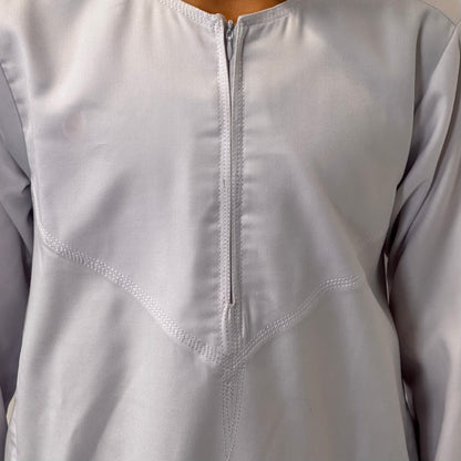 Boys Hadi Thobe Winter Material - Off White