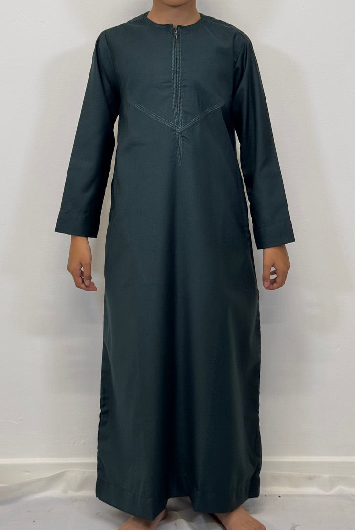 Boys Hadi Thobe Winter Material - Teal