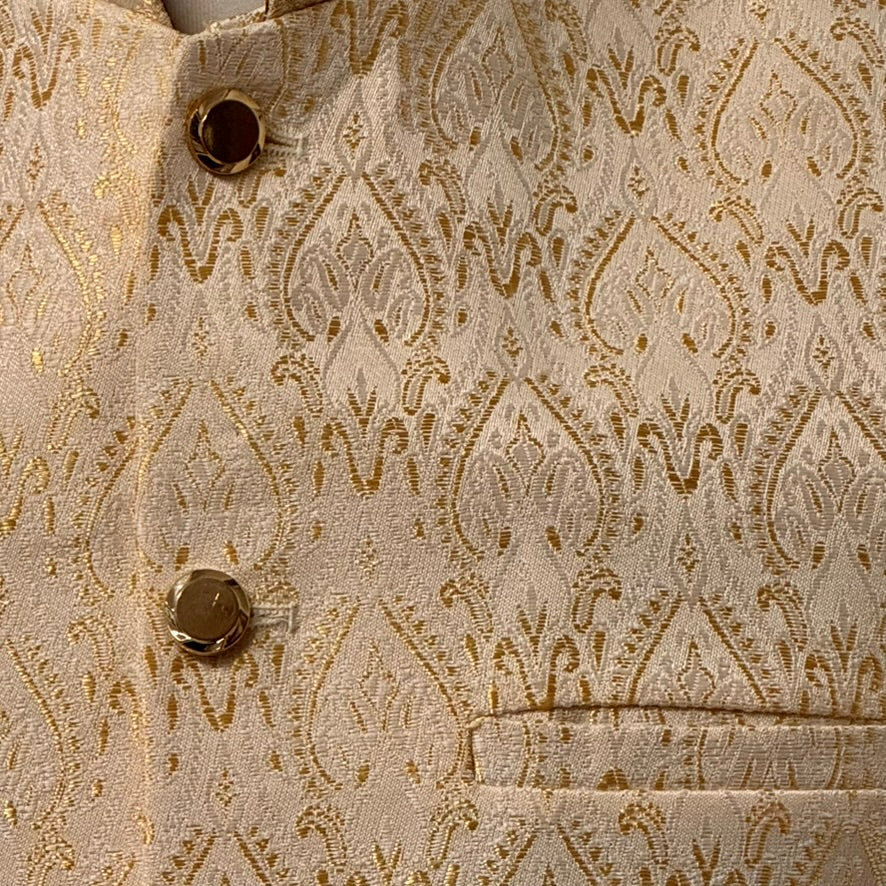 Men's Gold Royal 2 Design Jamawar Waistcoat