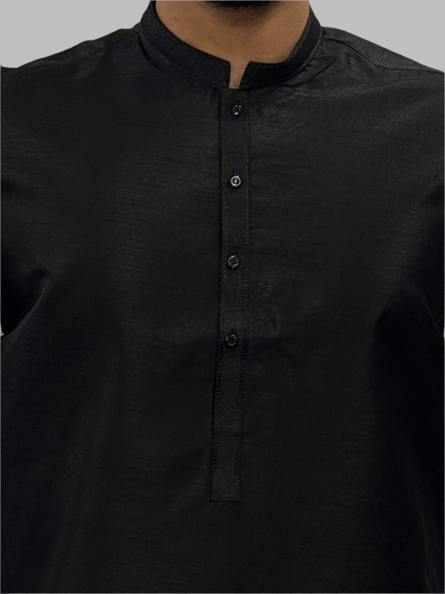 Black Plain Silky Close Up
