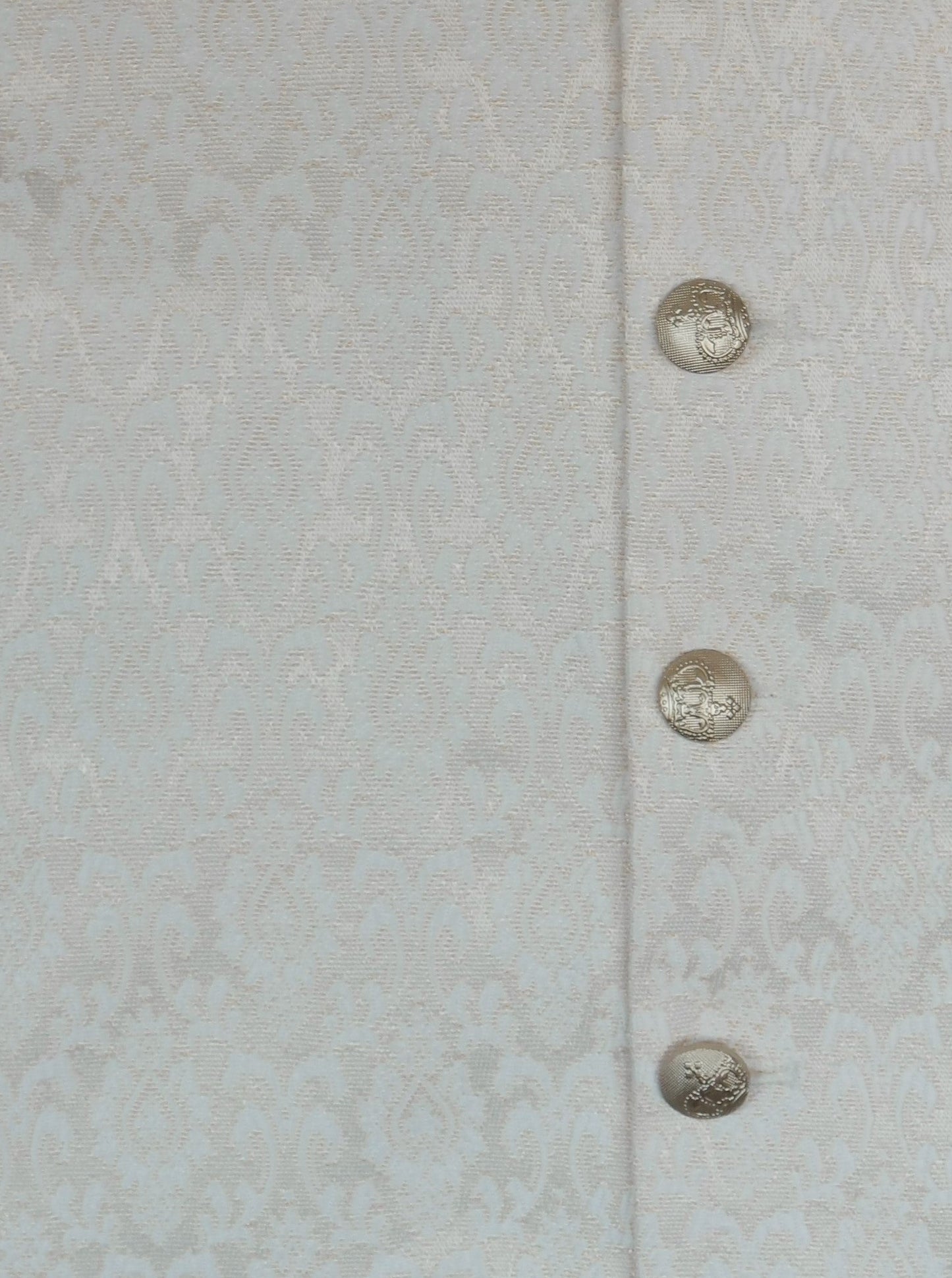 Champagne Base Ivory Diamond Design Jamawar Waistcoat Fabric