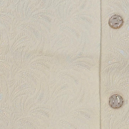 Men's Swirl Design Cream Jamawar Waistcoat