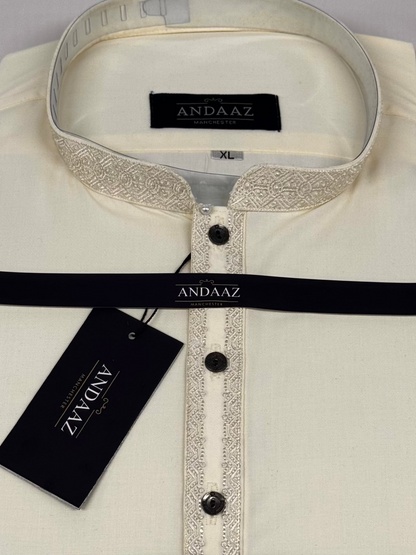 Cream with Cream Split Embroidery