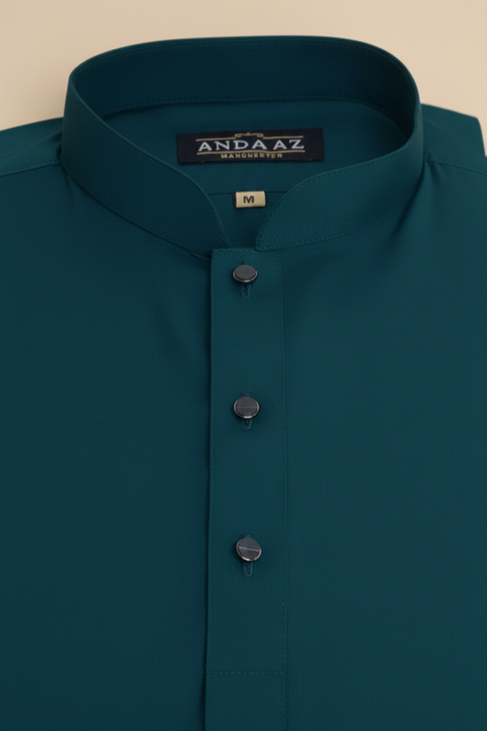 Dark Teal Shalwar Kameez - Detail