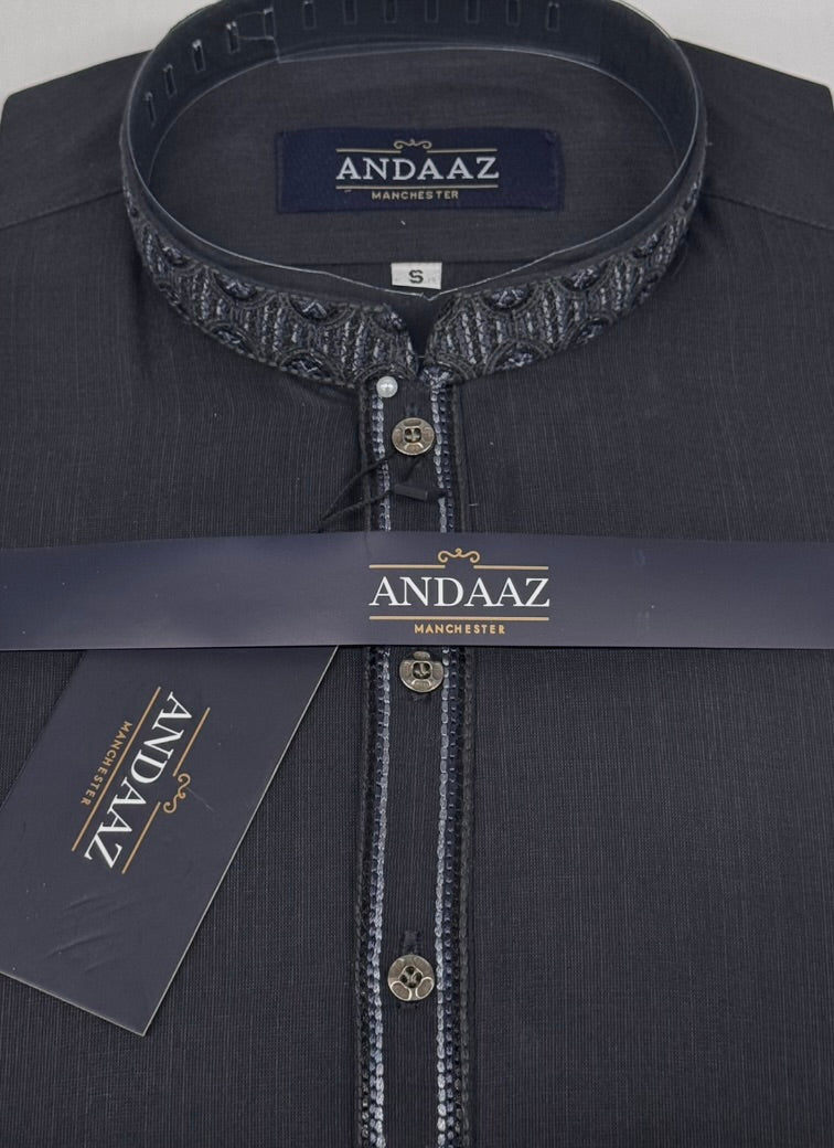 Men's Shalwar Kameez Navy 3 Embroidery