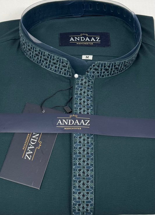 Men's Shalwar Kameez Sea Green Embroidery