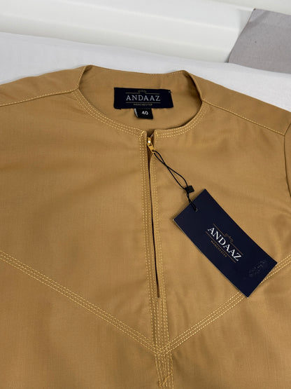 Boys Hadi Thobe Winter Material - Caramel