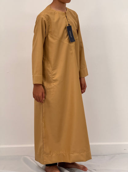 Boys Hadi Thobe Winter Material - Caramel