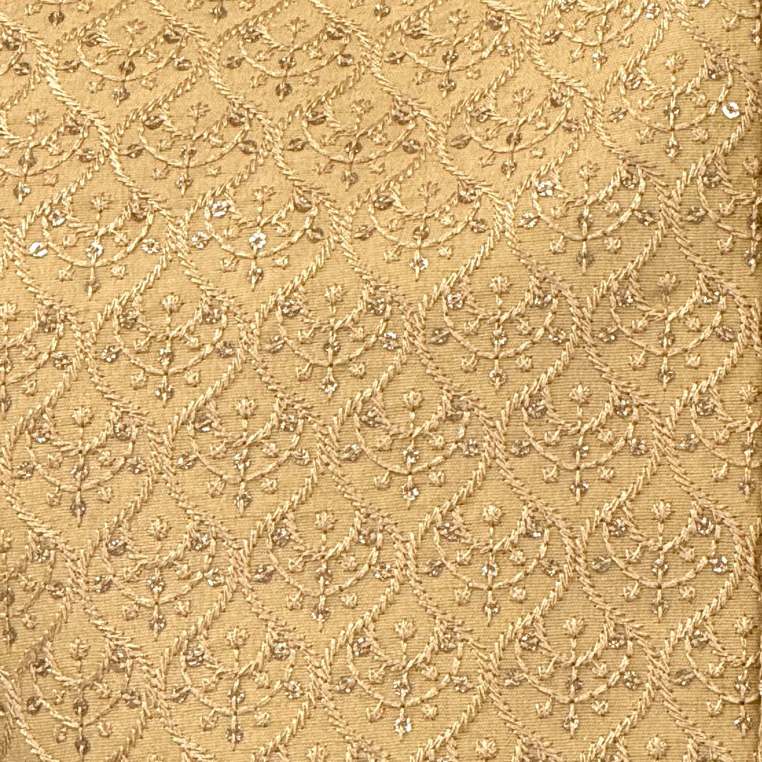 Men's Cream Clove Design Jamawar Waistcoat
