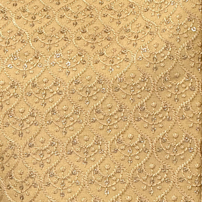 Men's Cream Clove Design Jamawar Waistcoat