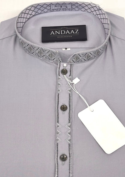 Men's Shalwar Kameez Light Purple Embroidery