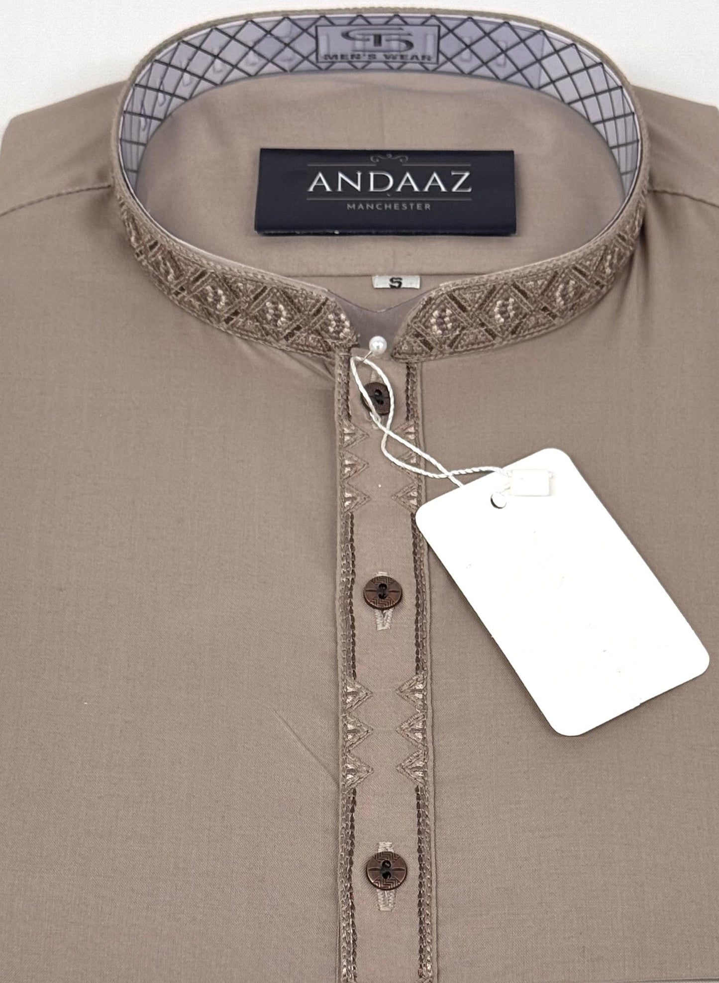 Men's Shalwar Kameez Hazelnut Embroidery