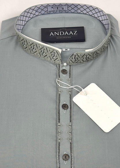 Men's Shalwar Kameez Pistachio 1 Embroidery