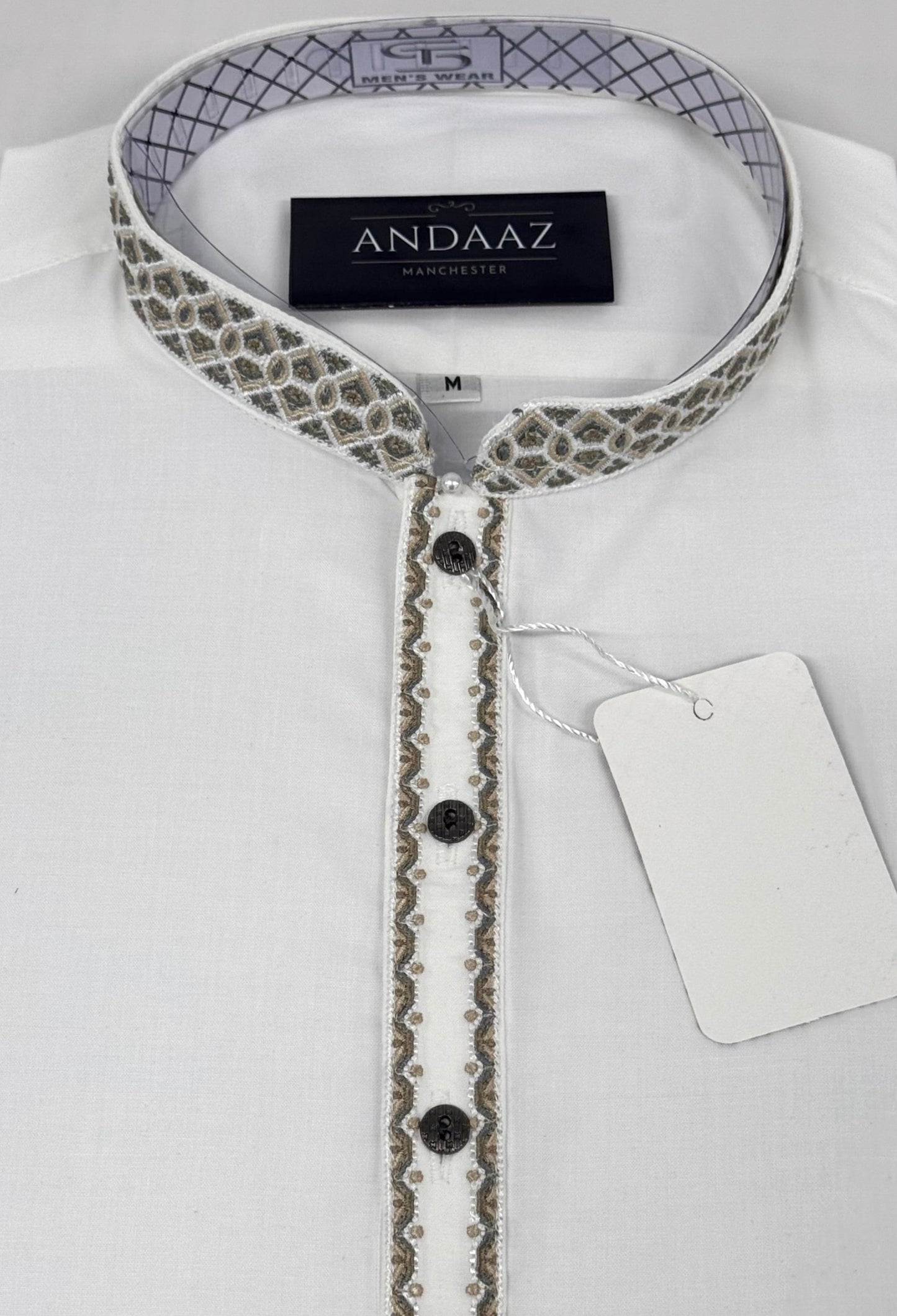 Men's Shalwar Kameez Off White 2 Embroidery