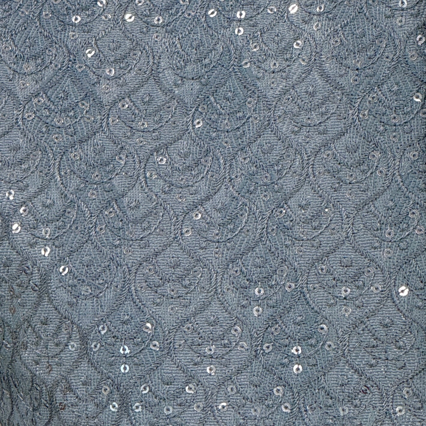 Men's Light Teal Sequin Clove Jamawar Waistcoat