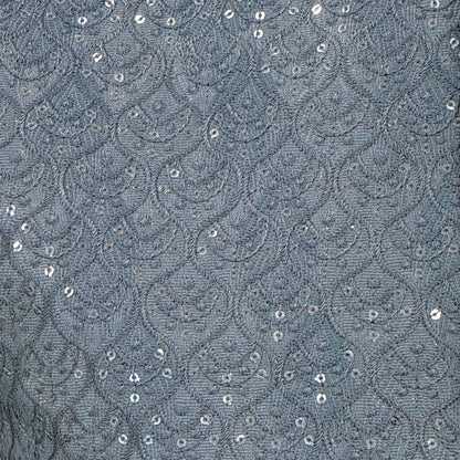 Men's Light Teal Sequin Clove Jamawar Waistcoat
