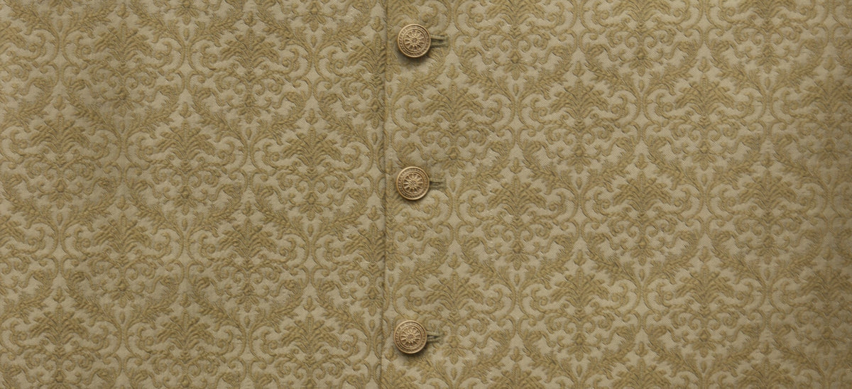 Men's Banarsi Light Golden Copper Waistcoat Fabric