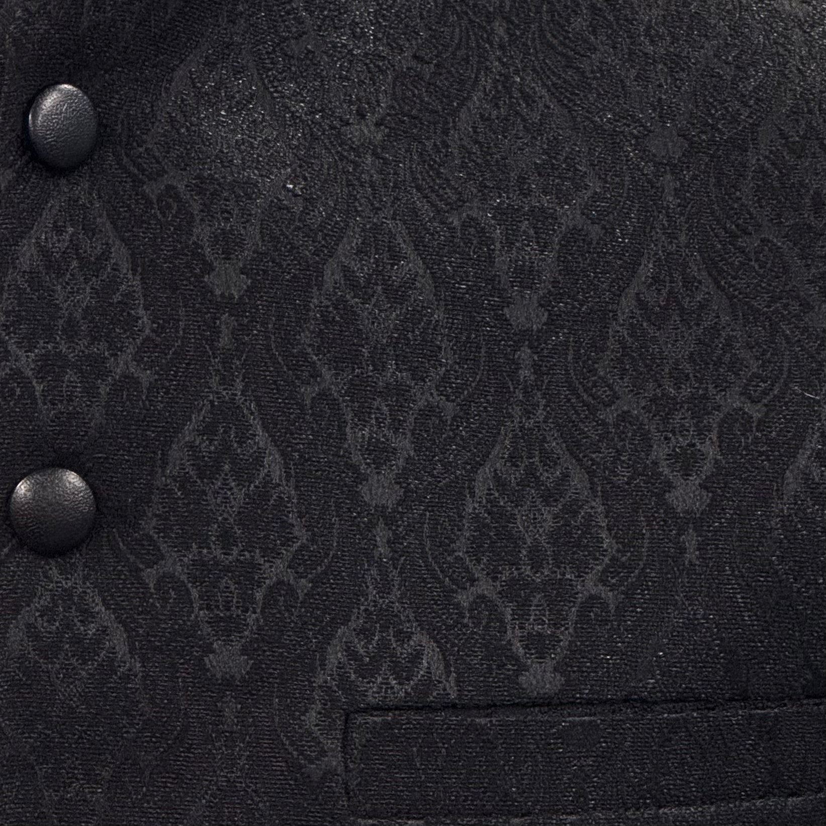 Men's Black Diamond 1 Design Jamawar Waistcoat Close Up