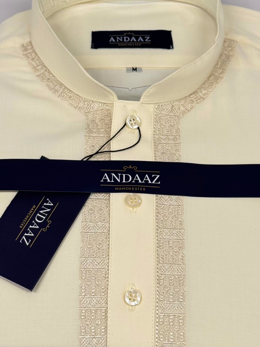 Men's Cream Piyala Shalwar Kameez