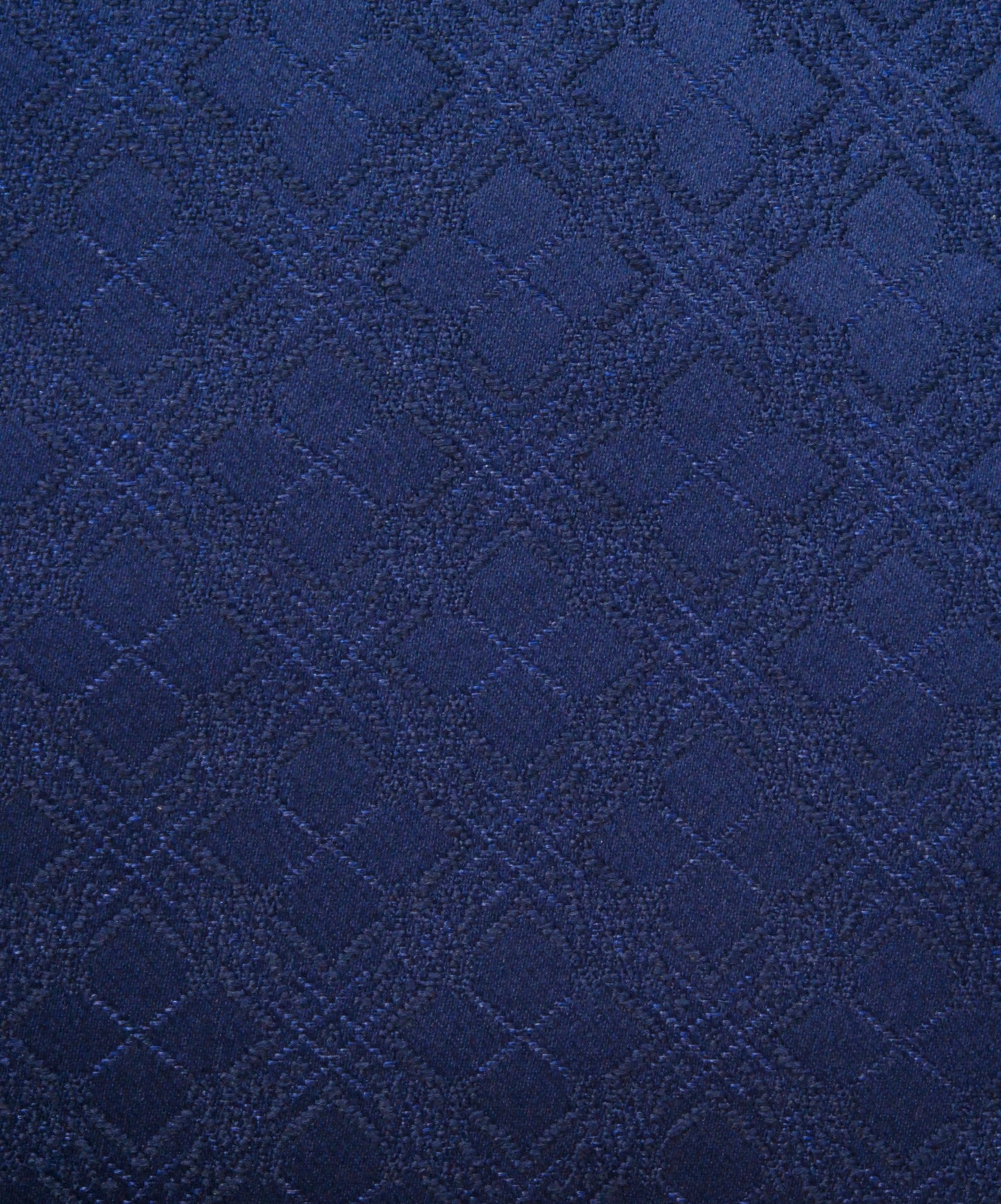 Men's Dark Blue Square Diamond Design Jamawar Waistcoat Fabric