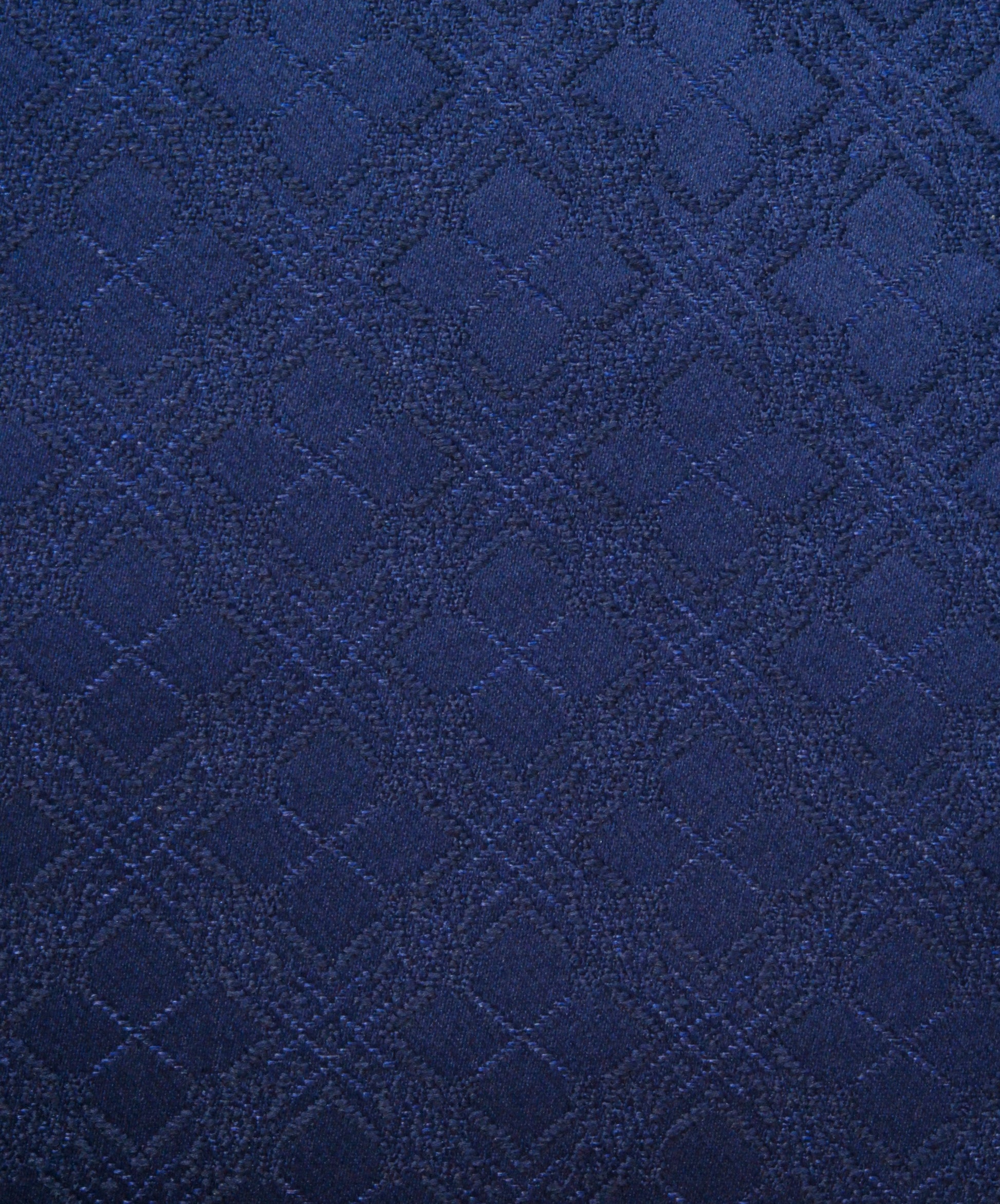 Men's Dark Blue Square Diamond Design Jamawar Waistcoat Fabric