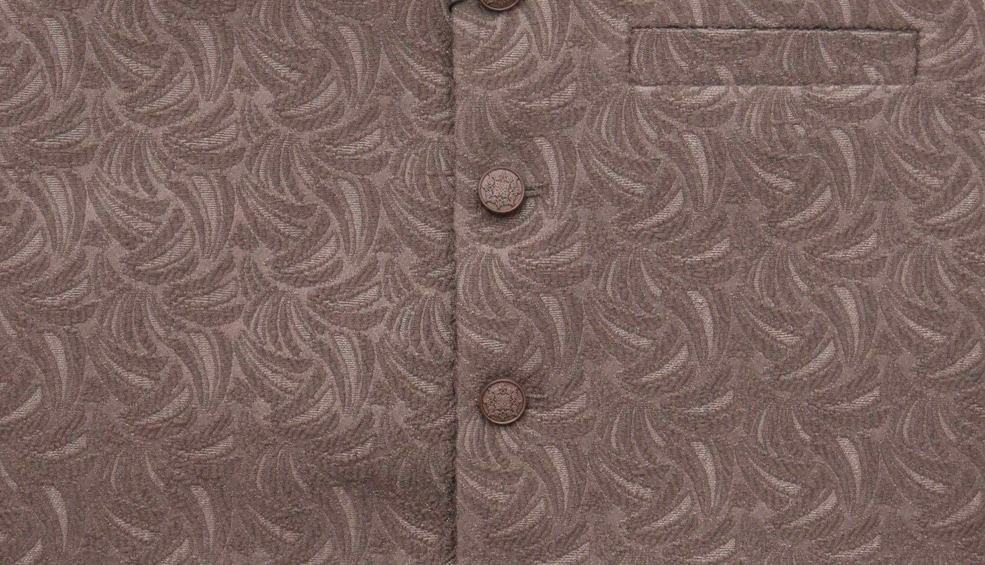 Men's Mocha Swirl Design Jamawar Waistcoat Fabric
