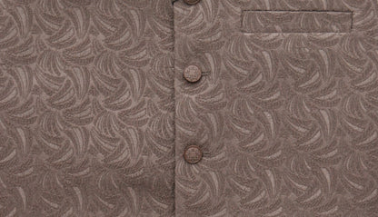 Men's Mocha Swirl Design Jamawar Waistcoat Fabric