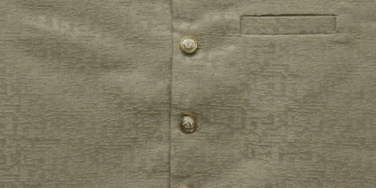 Men's Pistachio Stone Print Design Jamawar Waistcoat Fabric