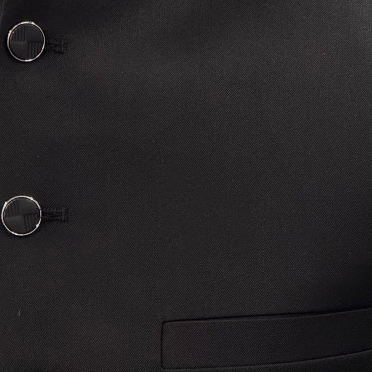 Men's Plain Black Waistcoat Close Up