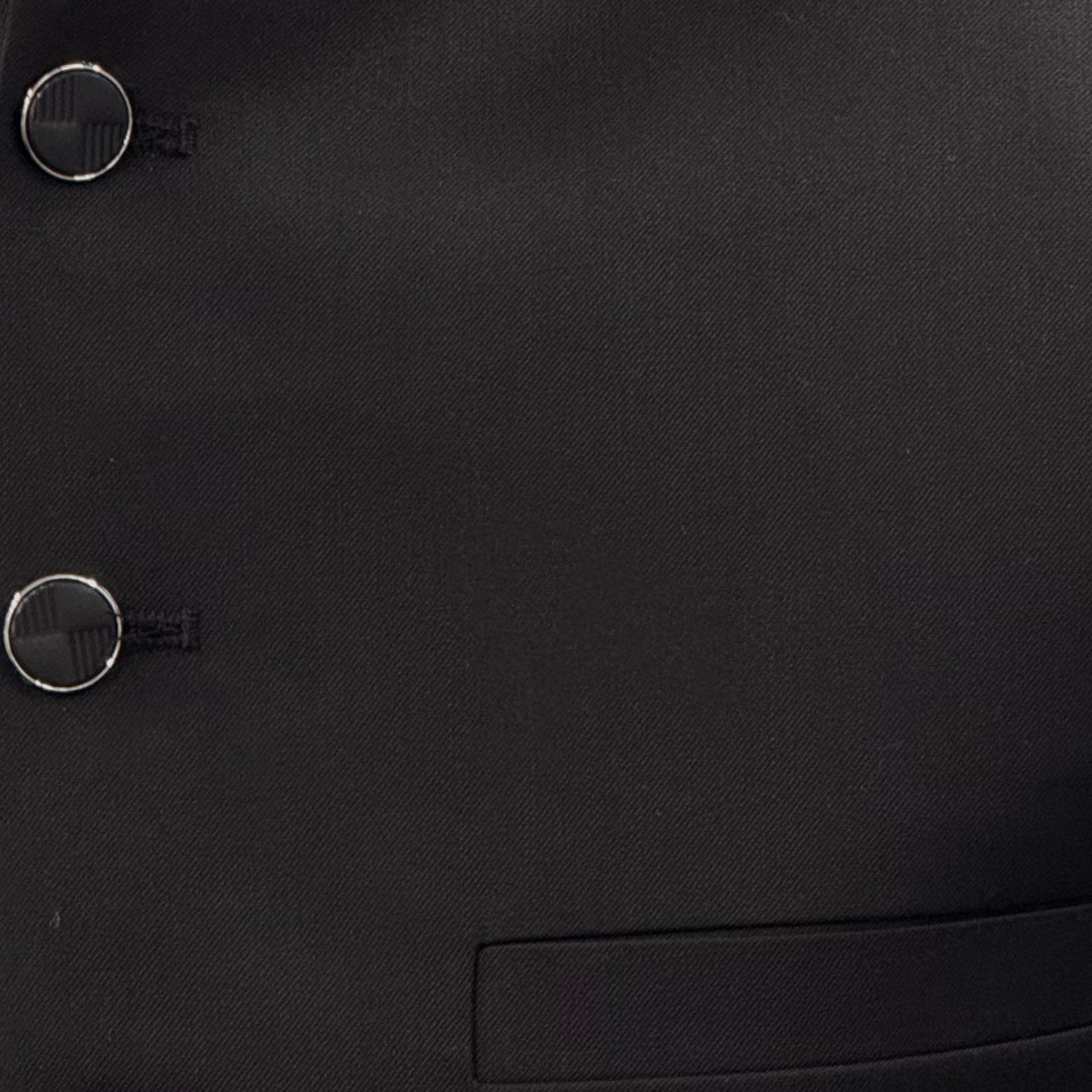 Men's Plain Black Waistcoat Close Up