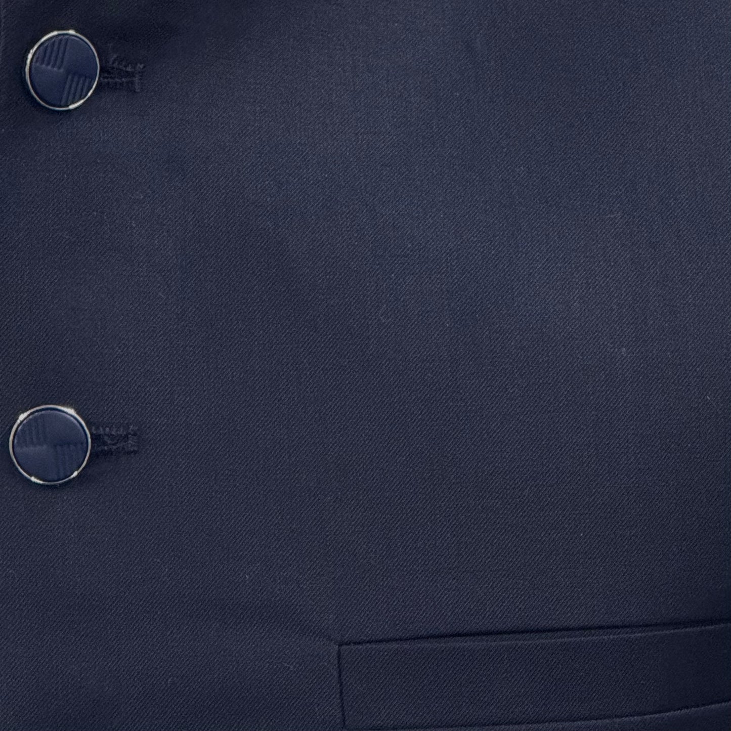 Men's Plain Navy Waistcoat Close Up
