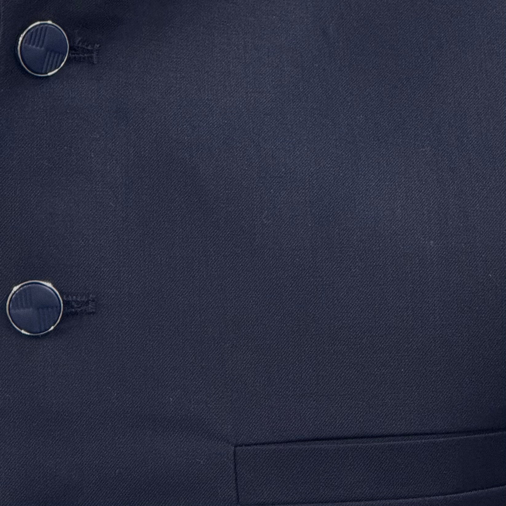 Men's Plain Navy Waistcoat Close Up
