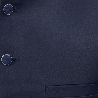 Men's Plain Navy Waistcoat Close Up