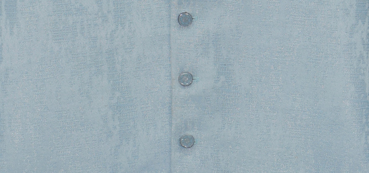 Men's Powder Blue Stone Print Design Jamawar Waistcoat Fabric