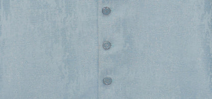 Men's Powder Blue Stone Print Design Jamawar Waistcoat Fabric