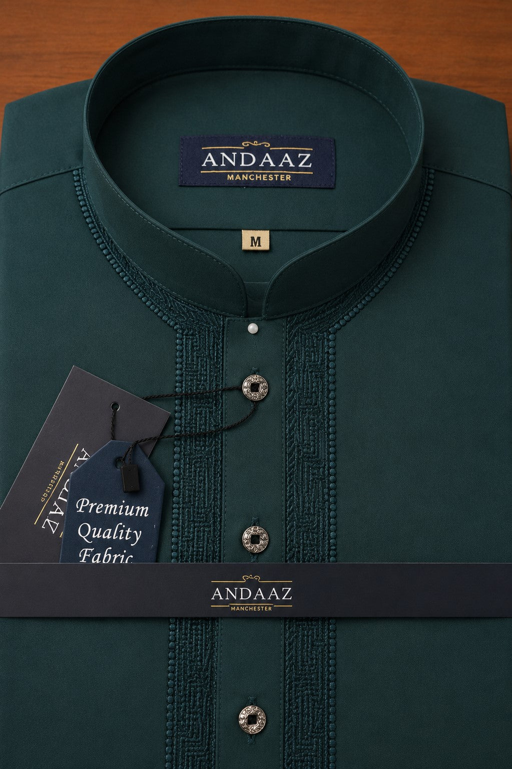 Men's Premium Shalwar Kameez Dark Teal Piyala Embroidery