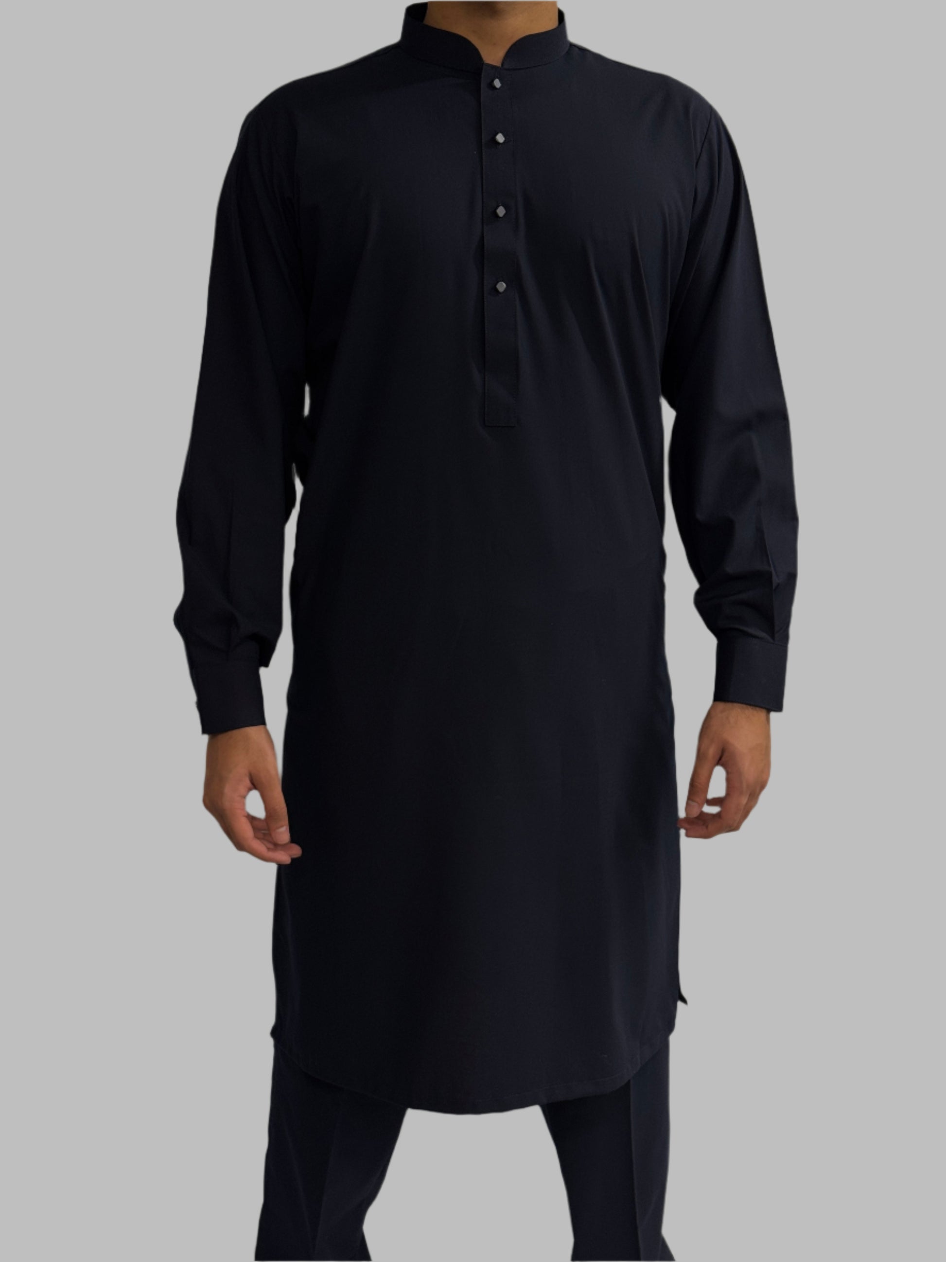Men's Premium Trouser Kameez Plain Navy Front View