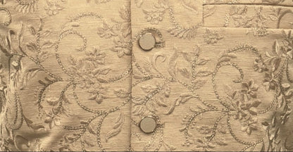 Men's Sequin Embroidery Jamawar Light Gold Thread Motif Design Waistcoat Gold Buttons Fabric