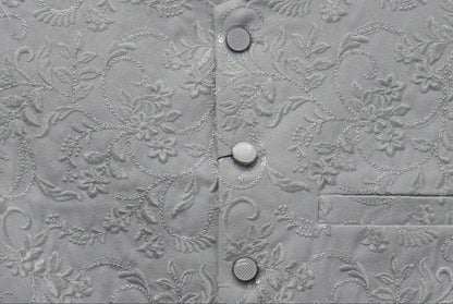 Men's Sequin Embroidery Jamawar Silver Thread Motif Design Waistcoat Fabric