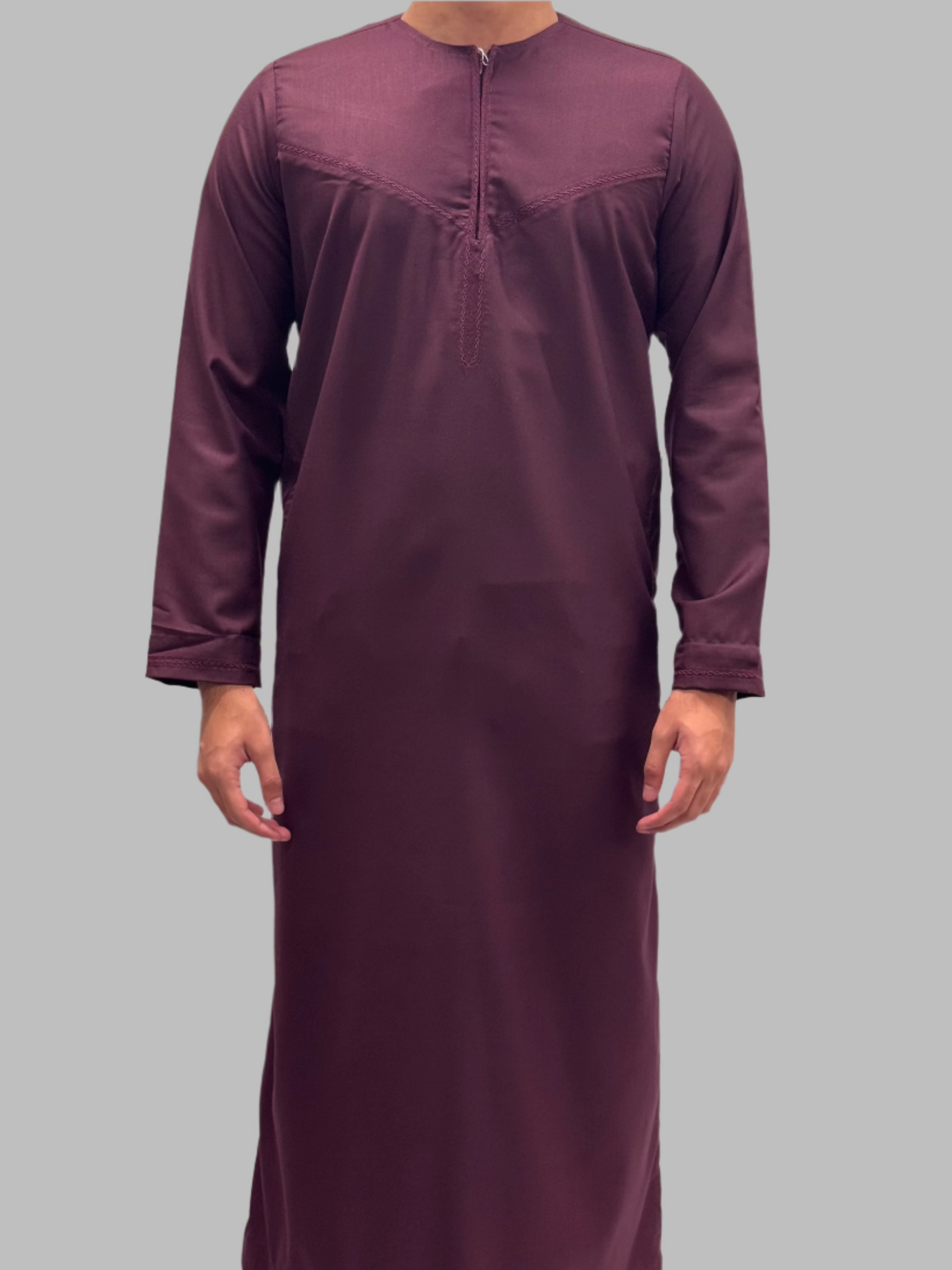 Men's Zayd Thobe Winter Material Burgundy Front View
