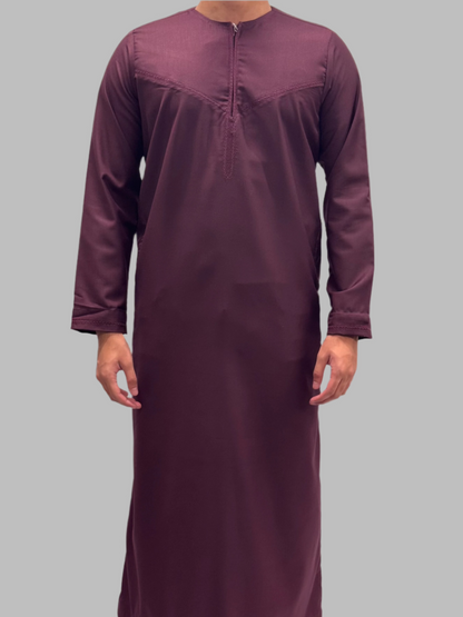 Men's Zayd Thobe Winter Material Burgundy Front View
