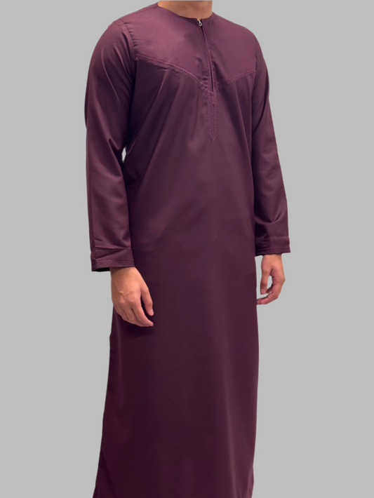 Men's Zayd Thobe Winter Material Burgundy Side View