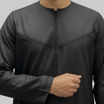 Men's Zayd Thobe Winter Material Charcoal Close Up