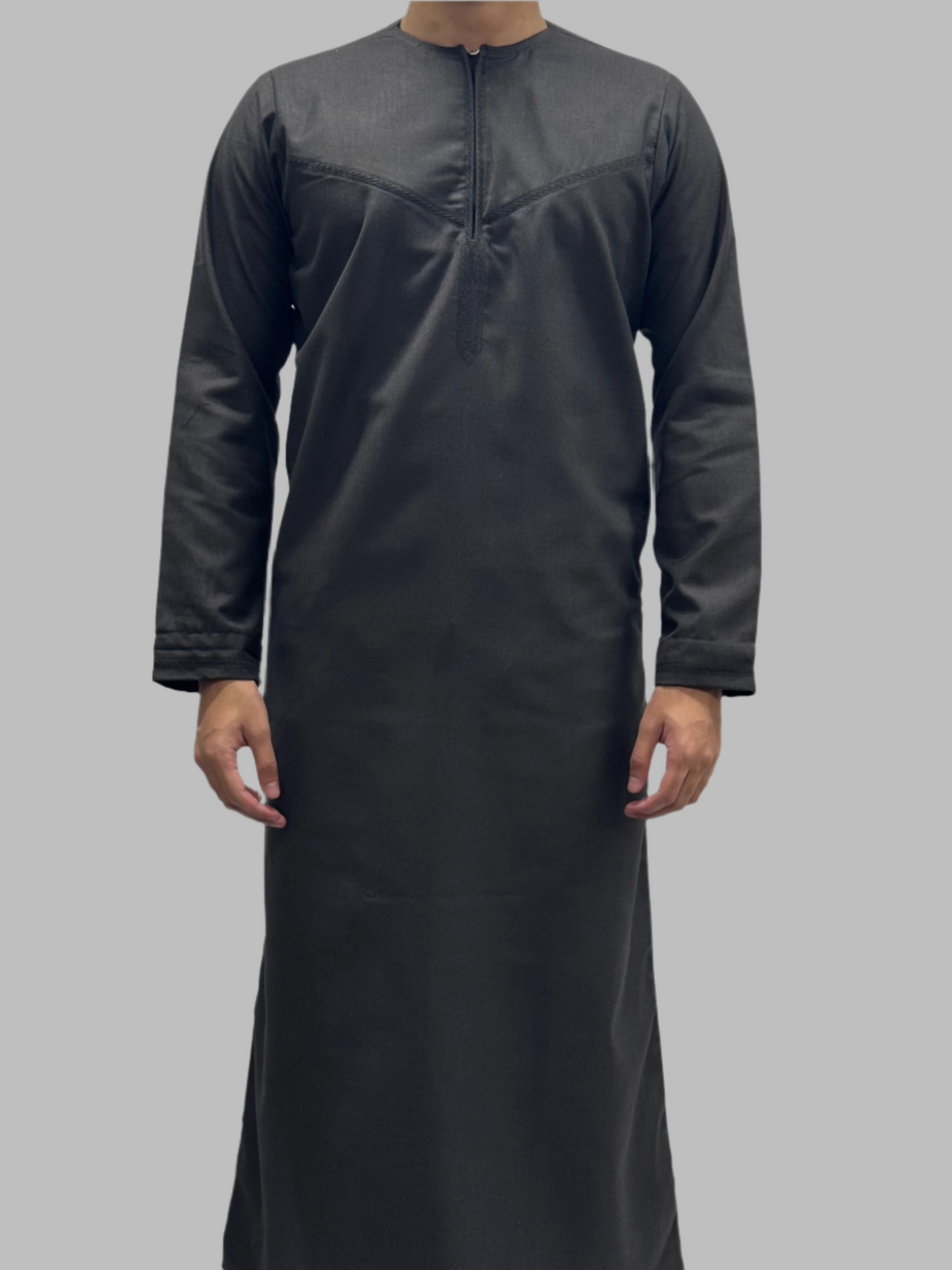 Men's Zayd Thobe Winter Material Charcoal Front View