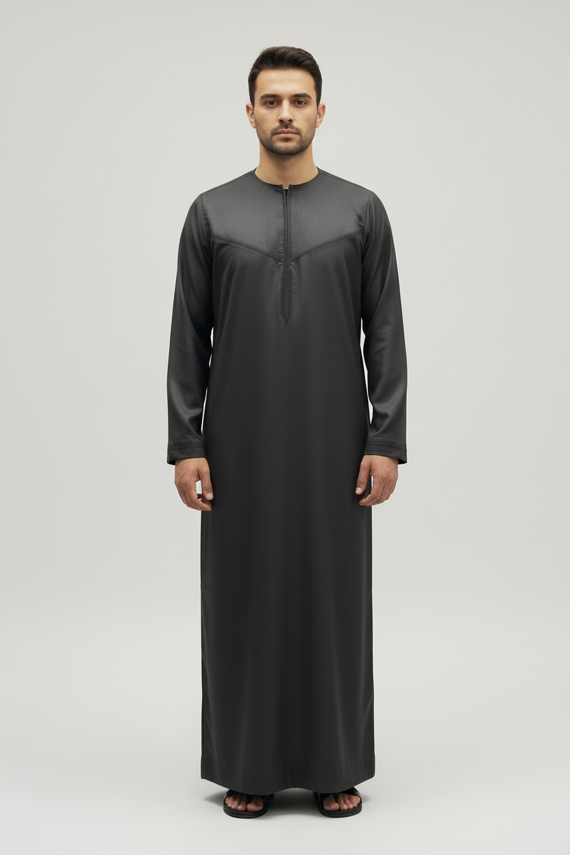Men's Zayd Thobe Winter Material Charcoal Front View