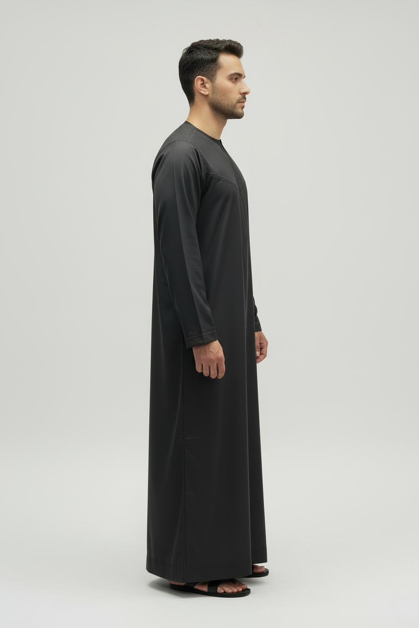 Men's Zayd Thobe Winter Material Charcoal Side View